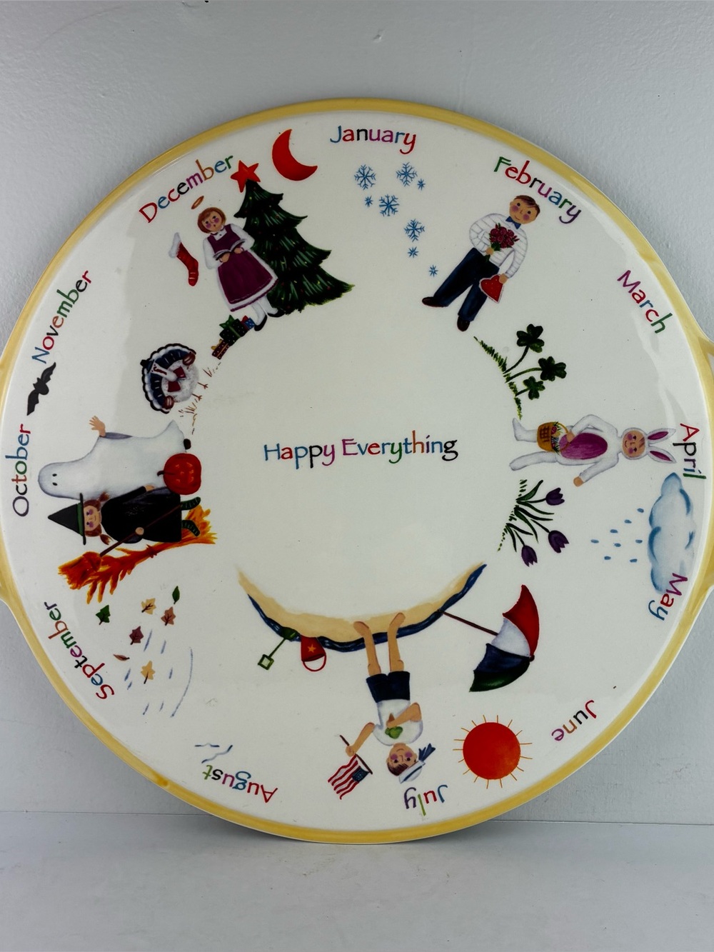 Nantucket Home Happy Everything Ceramic Platter - All Months - So Cute!